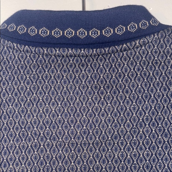 Haband Blue Polo Shirt Classic Knit Design - Picture 4 of 12